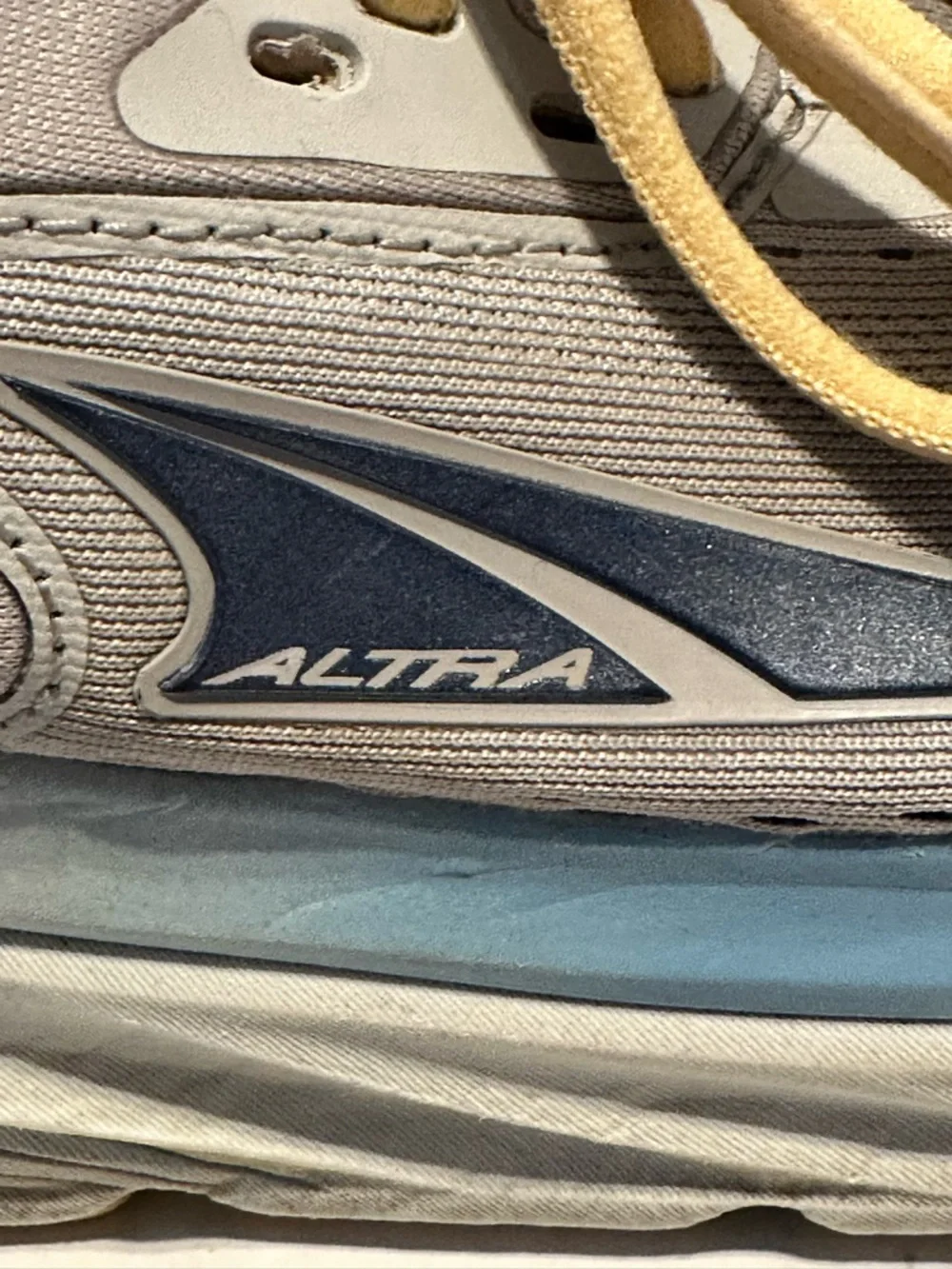 Altra Via Olympus Road Running Shoe in Light Gray and Blue